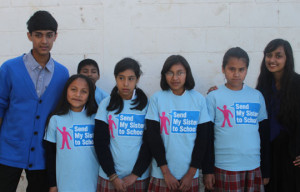 Young Ambassadors with Guatemalan schoolchildren in Send My Sister to School t shirts