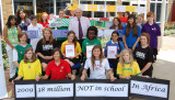 Young people with banners and posters